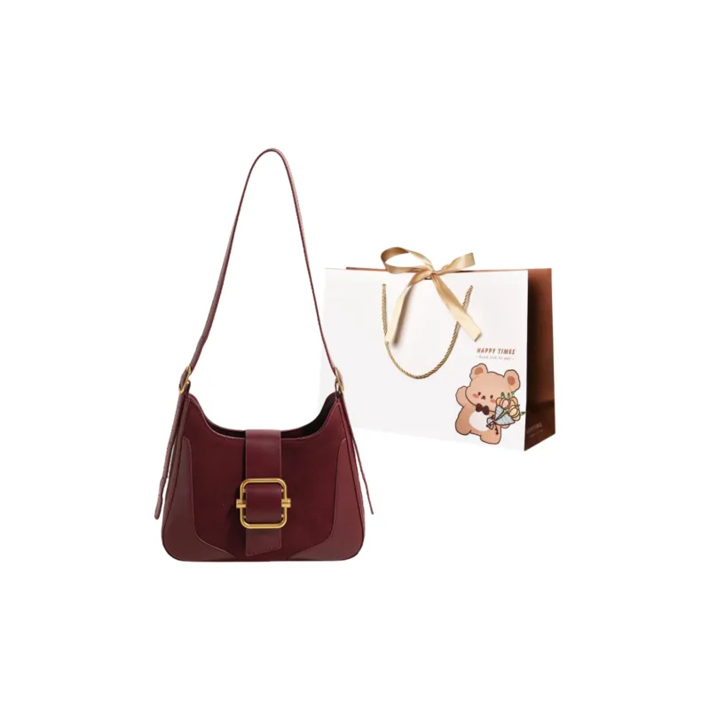 ERANGBEAR Suede Shoulder Bag Women's Multicolor-1