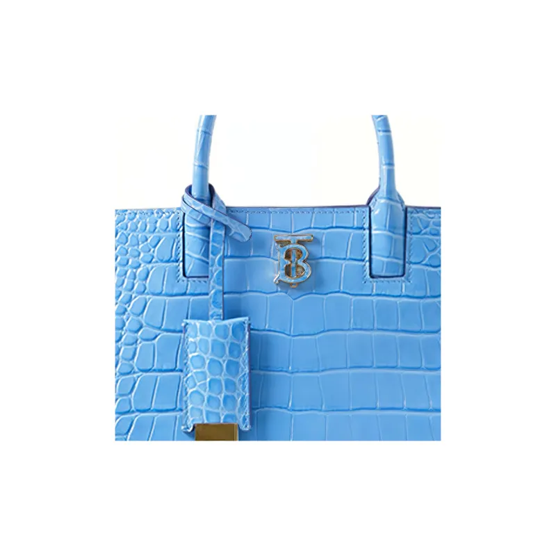 Burberry Frances Crocodile-Embossed Calfskin Shoulder Bag Crossbody Bag Handbag Mini Women's Blue-3