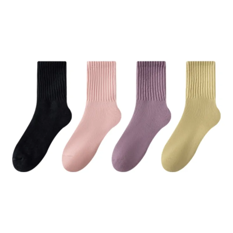 MIIOW Mid Calf Socks Women's 4 Pack-4