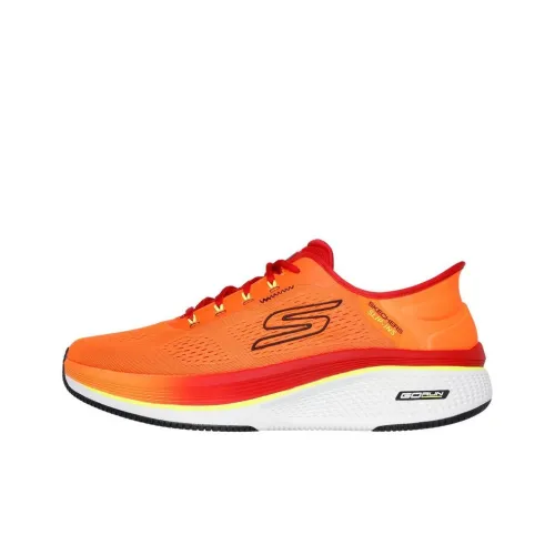 Skechers Slip Ins Anti Slip Wear Resistant Low Top Casual Running Shoes Men's Orange Red White