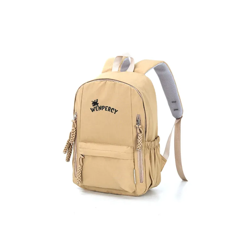 Wenpercy Nylon Backpack Regular Unisex Khaki/Red/Army Green/Gray Black-1