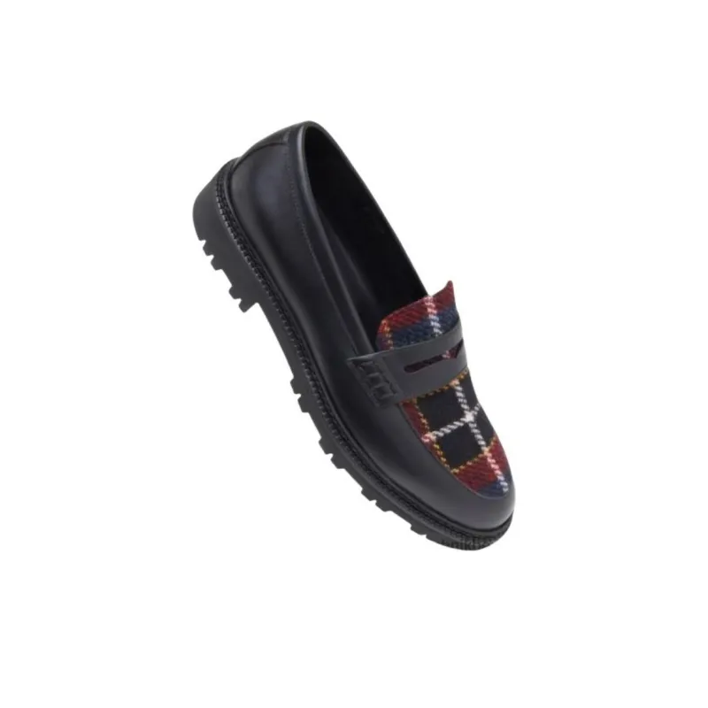 MANOLO BLAHNIK Hudson Loafers 1cm Men's Black Red-4