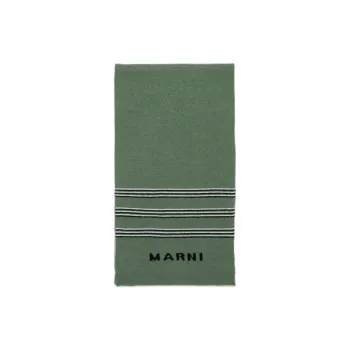 MARNI Logo Striped Knit Scarf