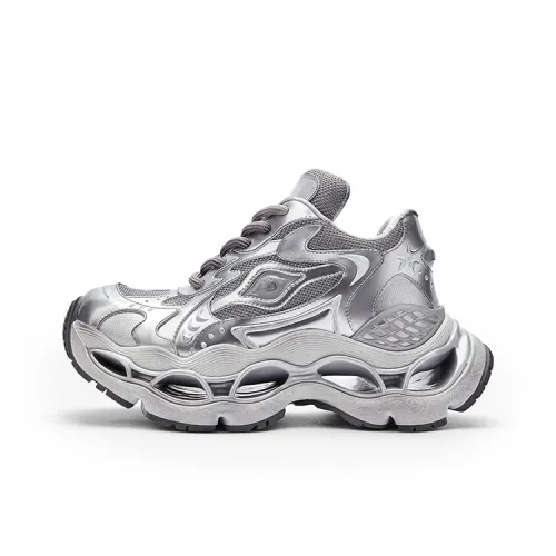 U.T.B Oracle Prophet Anti Slip Wear Resistant Breathable Coverage Low Top Chunky Sneakers Unisex Xingji Silver