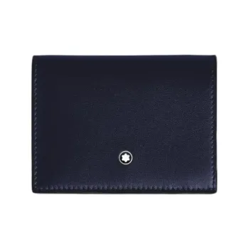 MONTBLANC Leather Wallet Unisex Night Blue & Rusty Red