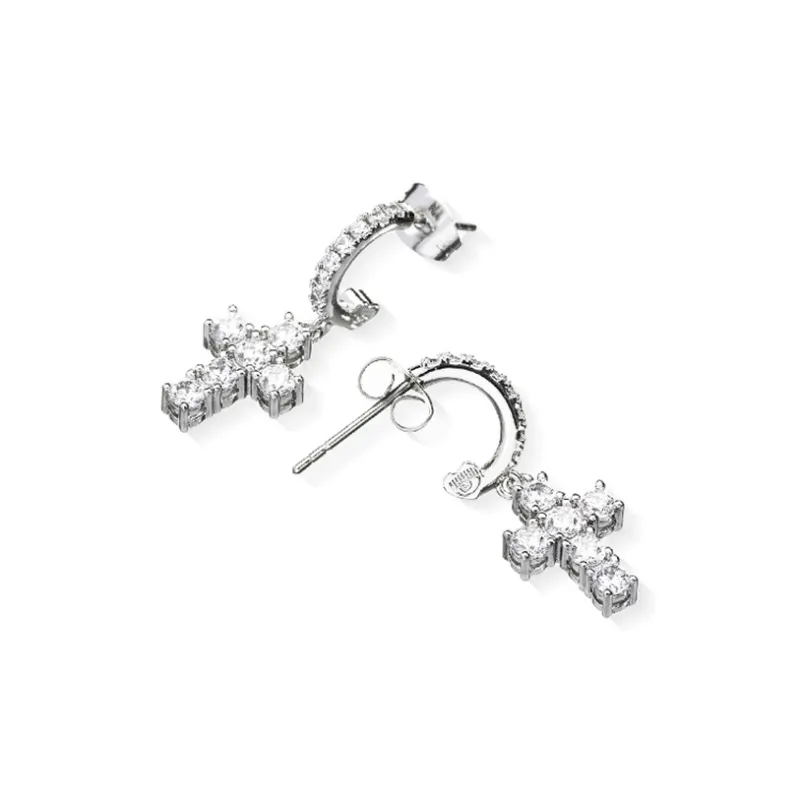CHIARA FERRAGNI Zircon, Rhinestones, 18K Gold Plating Italian Luxury Earrings, Advanced Earrings Unisex Gold-11