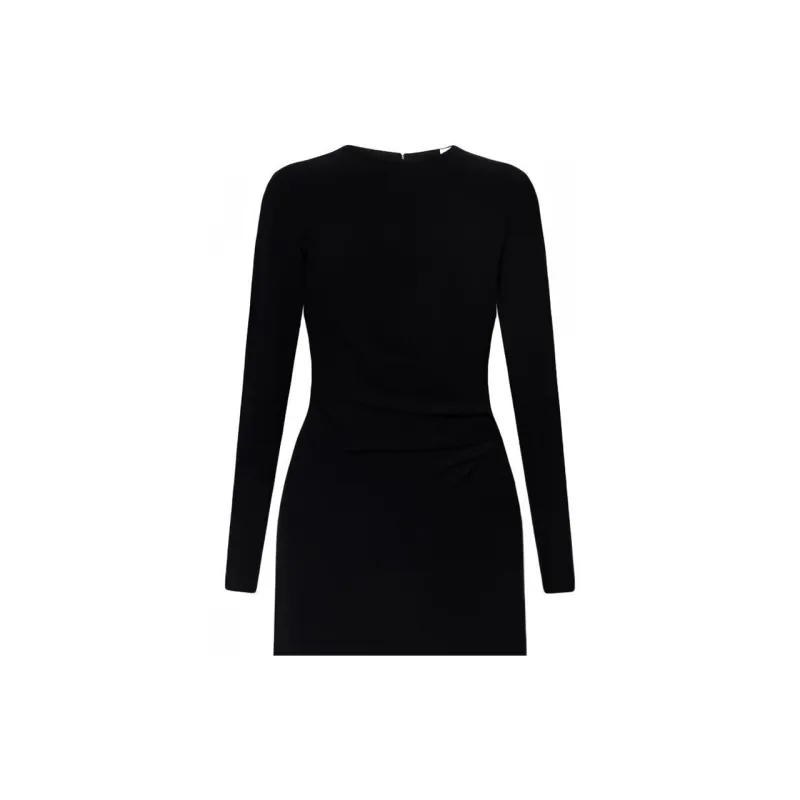 Burberry Check Patterned Ruched Midi Dress-4