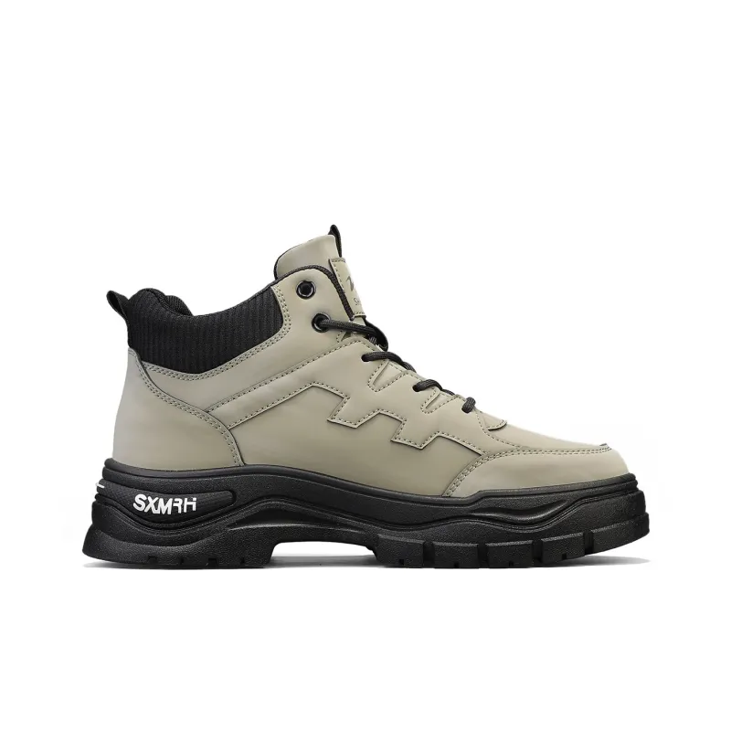 Binary Work Boots Men High Top Gold-9