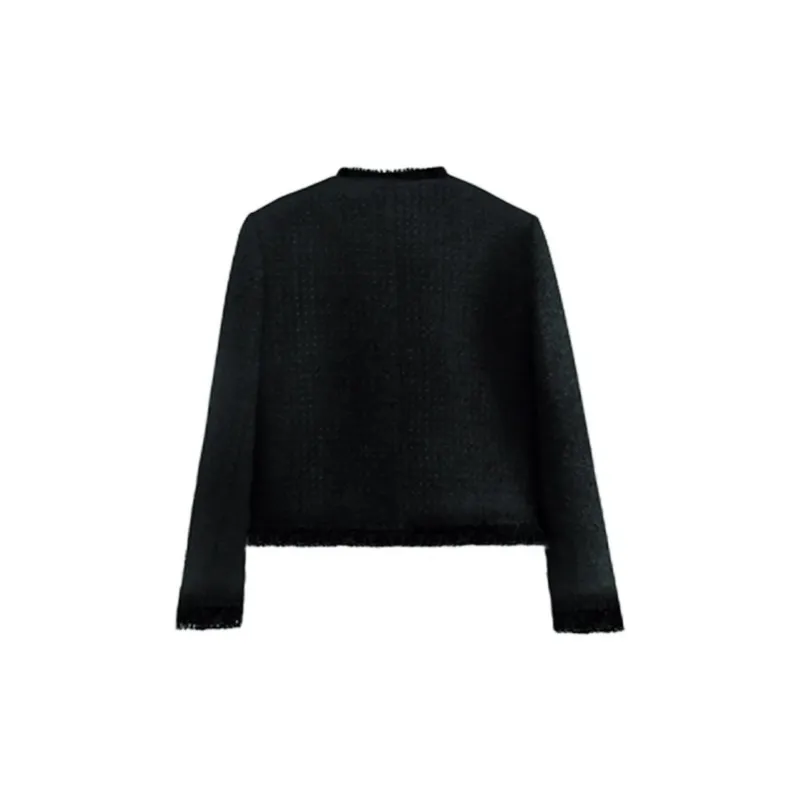 ABBY GODDESS Cropped Coats Women's Black-3