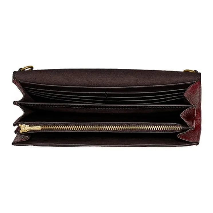 COACH Tabby Cow Leather Clutch Small Size Women's Burgundy-3