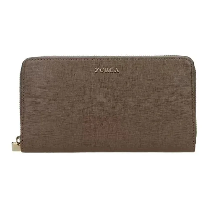 Furla Babylon Leather Wallet Large Size Women's Brown-0