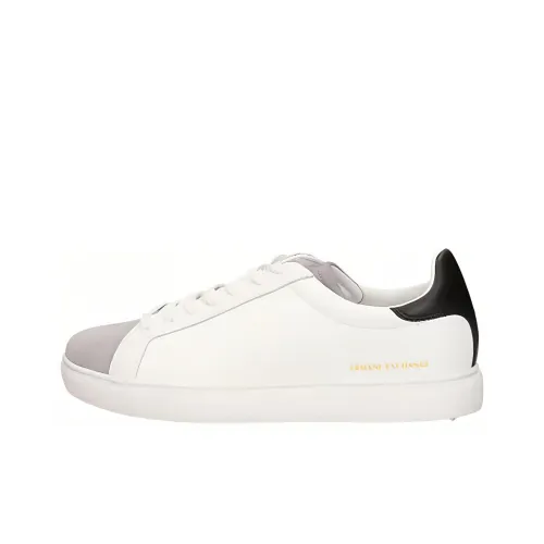 ARMANI EXCHANGE Skateboard Shoes Men Low-Top White Gray