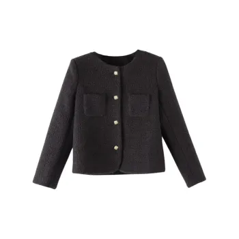 Late White Chanel Inspired Coats Women's Dark Gray