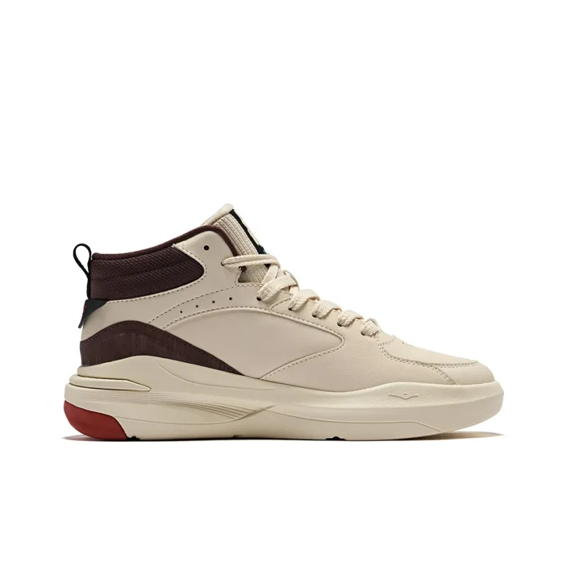 Erke Tang Palace Night Garden 3V2 Wear Resistant Slip Resistant High Top Skateboard Shoes Men's Warm Linen Coffee-1