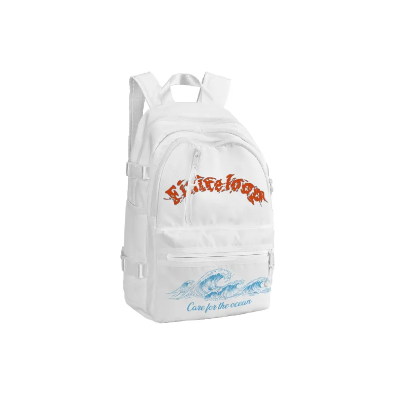 FINITE LOOP Bottle Eco Friendly Cloth Backpack Unisex White-1