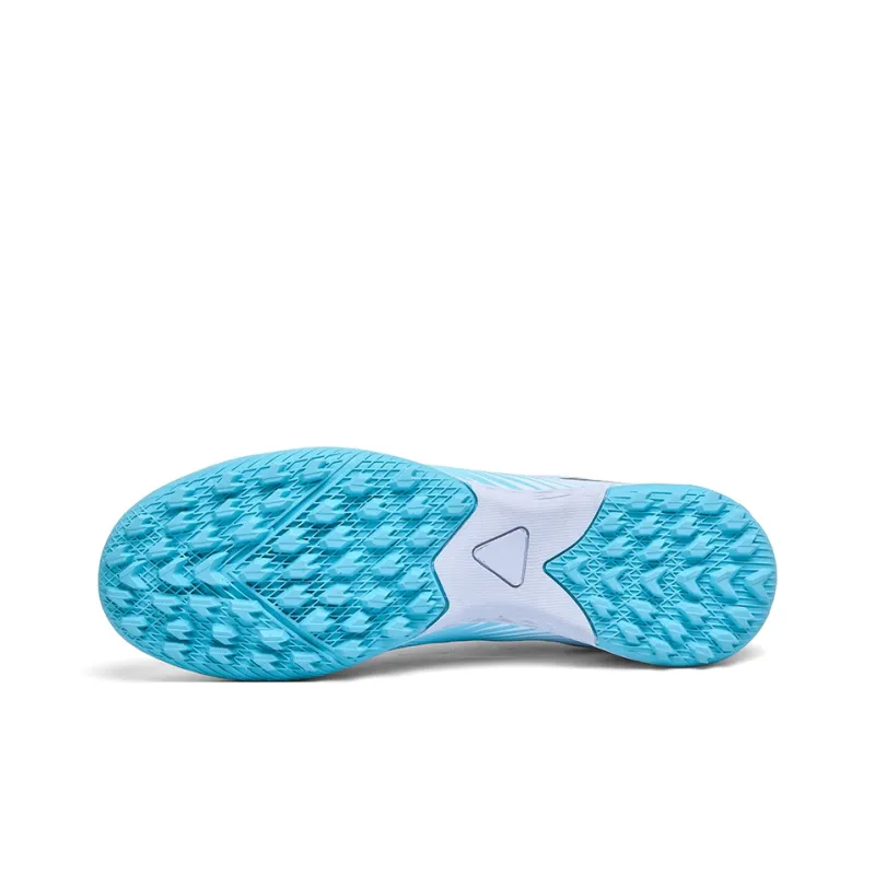 Kuding Soccer Shoes Unisex Mid Top Aqua/White Blue/Black Green-11