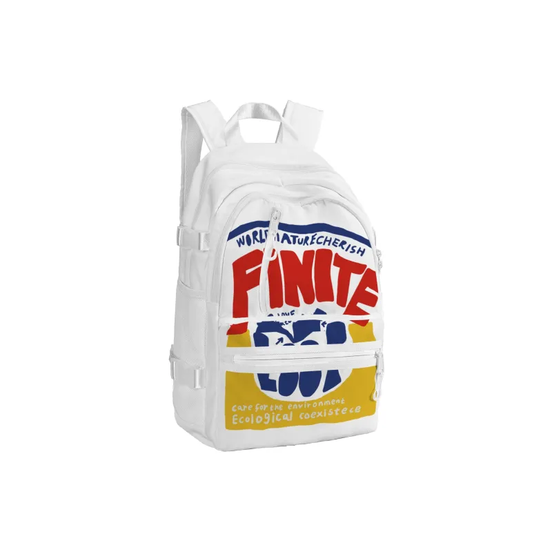 FINITE LOOP Recycled Material Backpack Regular Unisex White-1
