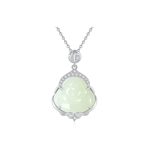 YIBO YB Hetian Jade Necklaces Pale Greenish-White Jade Women's