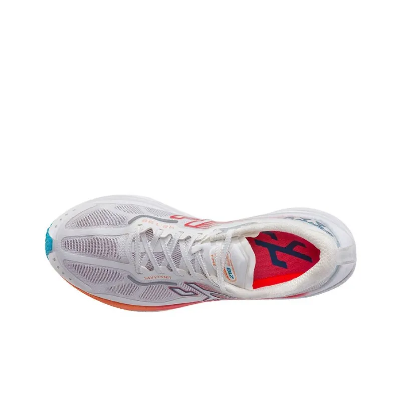 Dumb Cards Cushioning Rebound Wear Resistant Lightweight Slip Resistant Low Top Running Shoes Men's White Rose Red-3