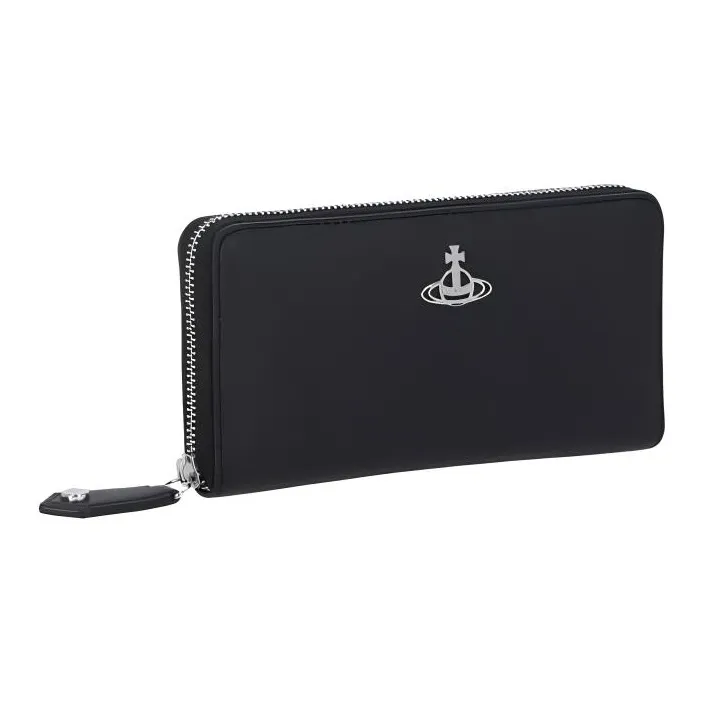 Vivienne Westwood Cross Grain Eco Leather Card Holder Wallet Women's Black-2