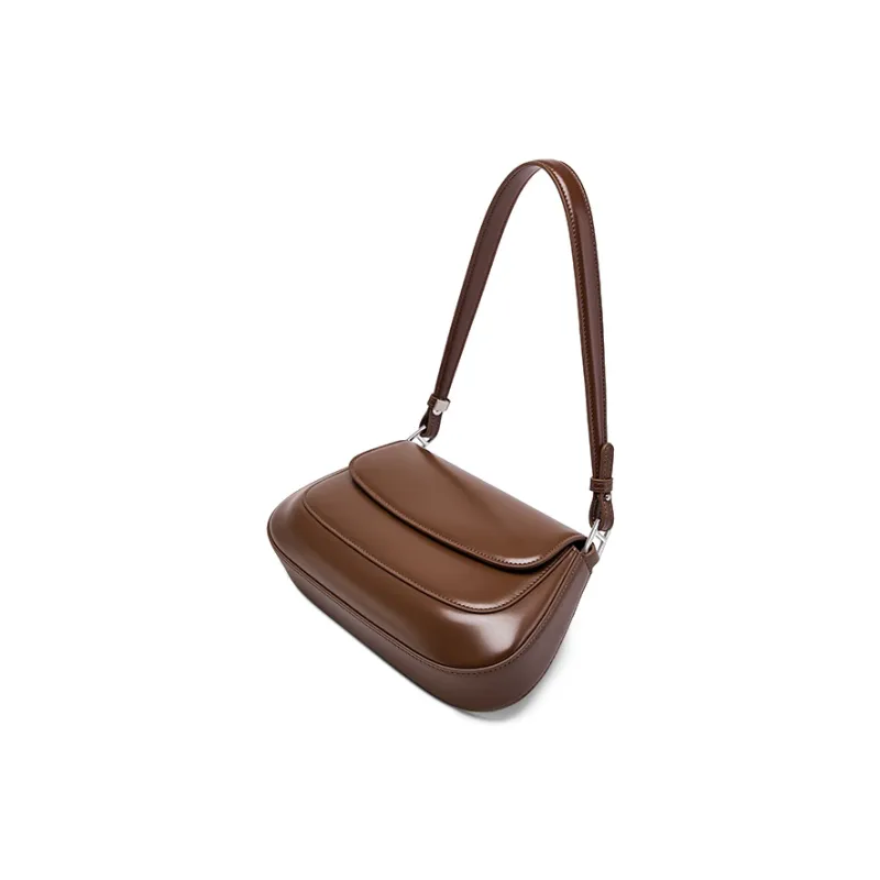 Carnival Keep Cow Leather Shoulder Bag Regular Women's Coffee/Black/Burgundy-3