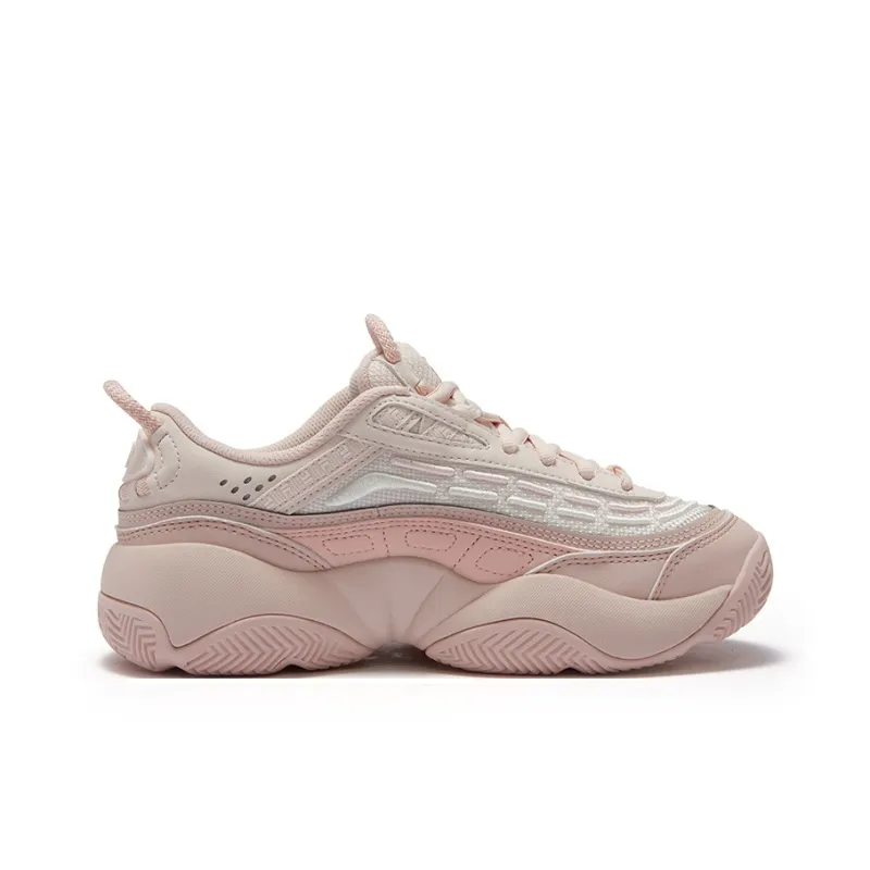 FILA FUSION FIRE Flame Shoes Rebound Support Slip-Resistant Low-Top Vintage Basketball Shoes Women's Angel Wing Pink-1