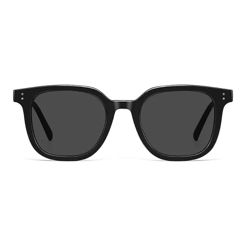 Wood Premium TR/Memory Plastic Square Sunglasses Unisex Black, Clear White