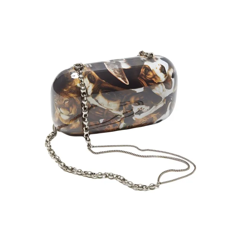 Acne Studios Per B Sundberg Collaboration Acrylic One Shoulder Crossbody Clutch Women's Cognac Brown-1