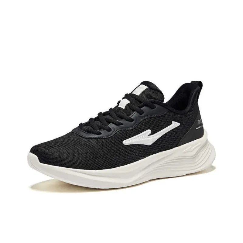 Erke Wear resistant And Lightweight Low Top Running Shoes Men's Jet Black Microcrystal White-1