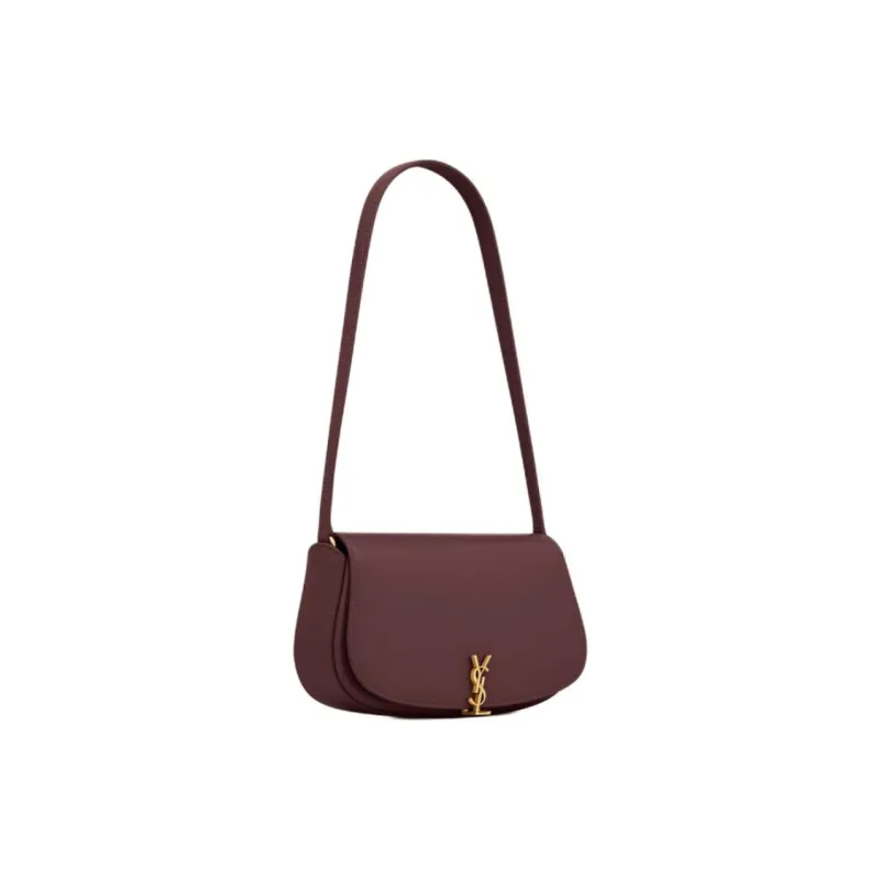 SAINT LAURENT Calfskin Shoulder Bag Women's Cabernet Sauvignon Red-1