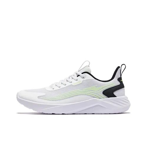 Erke Cushioning Breathable Low Top Running Shoes Men's Elk White Apple Green