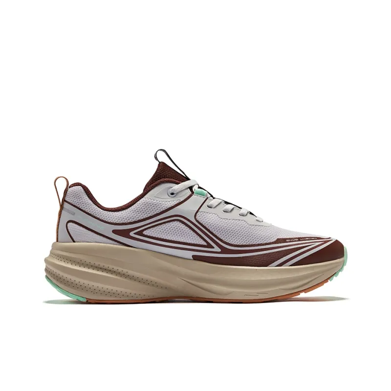 Erke Cushioning Wear Resistant Low Top Running Shoes Men's Mist Gray Mocha-1