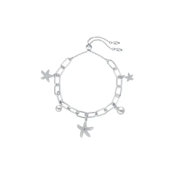 BABYBEI 925 Sterling Silver Pearl Dynamic Individual Design Chain Trendy Sparkling Ocean Style Bracelets Women's