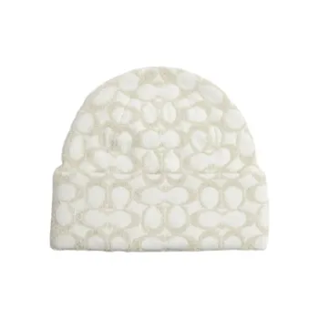 COACH Polyester Beanies Unisex White