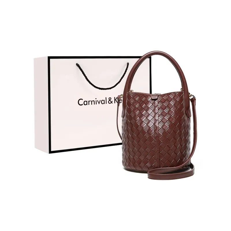 Carnival Keep Cow Leather Bucket Bag, Shoulder Bag, Handbag Regular Women's Multicolor-0