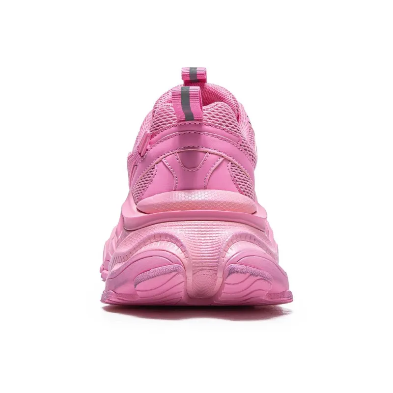 PONGFINITY Slip Resistant Shock Absorbers With Abrasion Resistant Properties Low Top Chunky Sneakers Women's Peach Pink-3