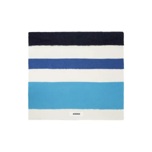 Jacquemus Cotton Knit Scarves Women's Gray White And Blue