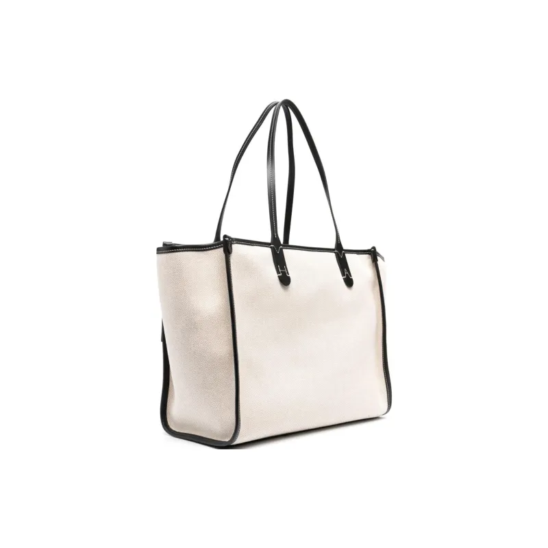 Anya Hindmarch Canvas Tote Bag Shopping Bag Handbag Women's Beige-2