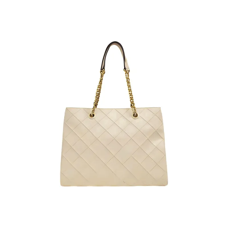 TORY BURCH Fleming Nappa Leather Tote Bag, Shopping Bag, Shoulder Bag, Handbag Women's Cream-6