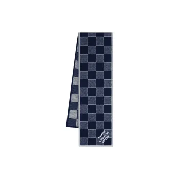 LOUIS VUITTON Wool Knit Scarves Men's Marine Blue