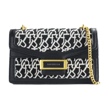 CHRISBELLA Fabric, PU Shoulder Bag, Crossbody Bag Regular Unisex Black