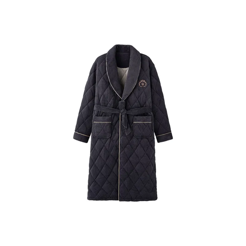 MADALLO Pajama Robe Men's Navy Blue-0