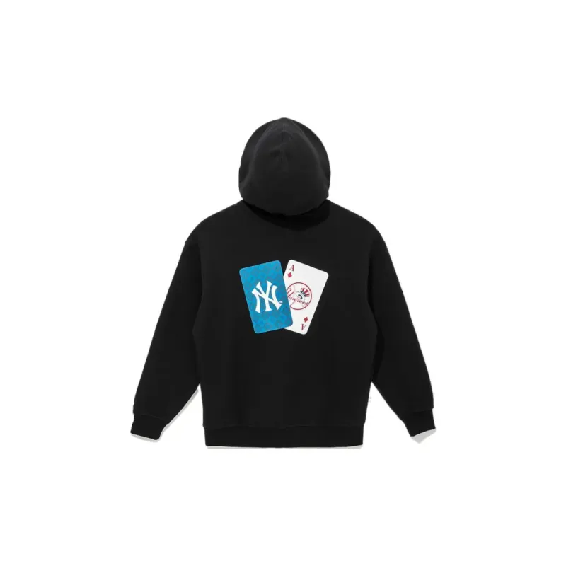 New Era Sweatshirt Casual Elastic Cuff Sweatpants Set Unisex Black-5
