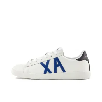 ARMANI EXCHANGEAE Low-Top Skateboard Shoes Men's White Black Blue
