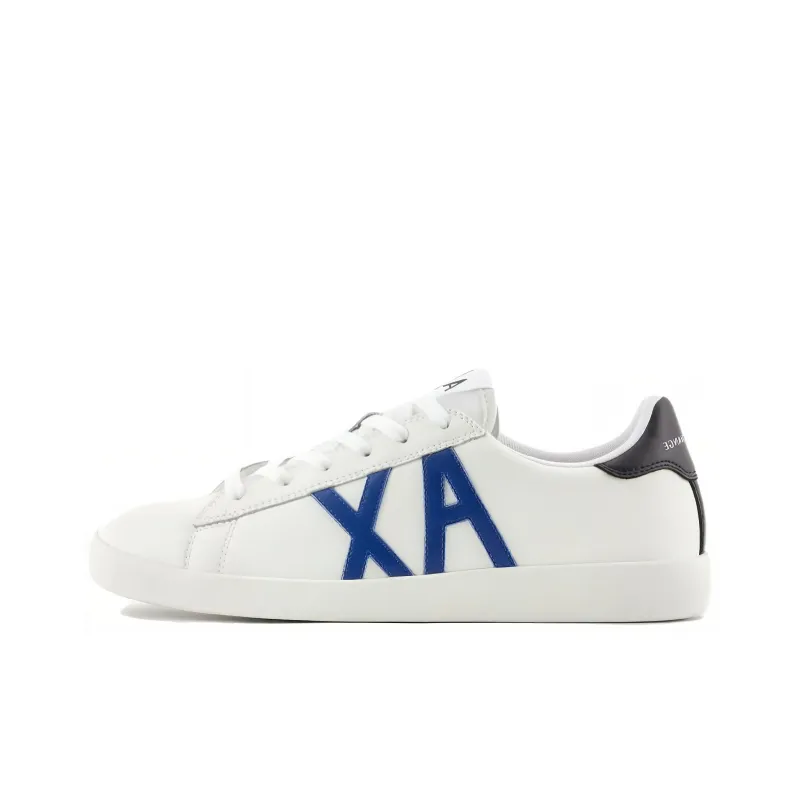 ARMANI EXCHANGEAE Low-Top Skateboard Shoes Men's White Black Blue-0