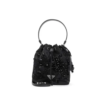 PRADA Polyamide Bucket Bags Shoulder Bag Crossbody Bag Handbag Women's Black