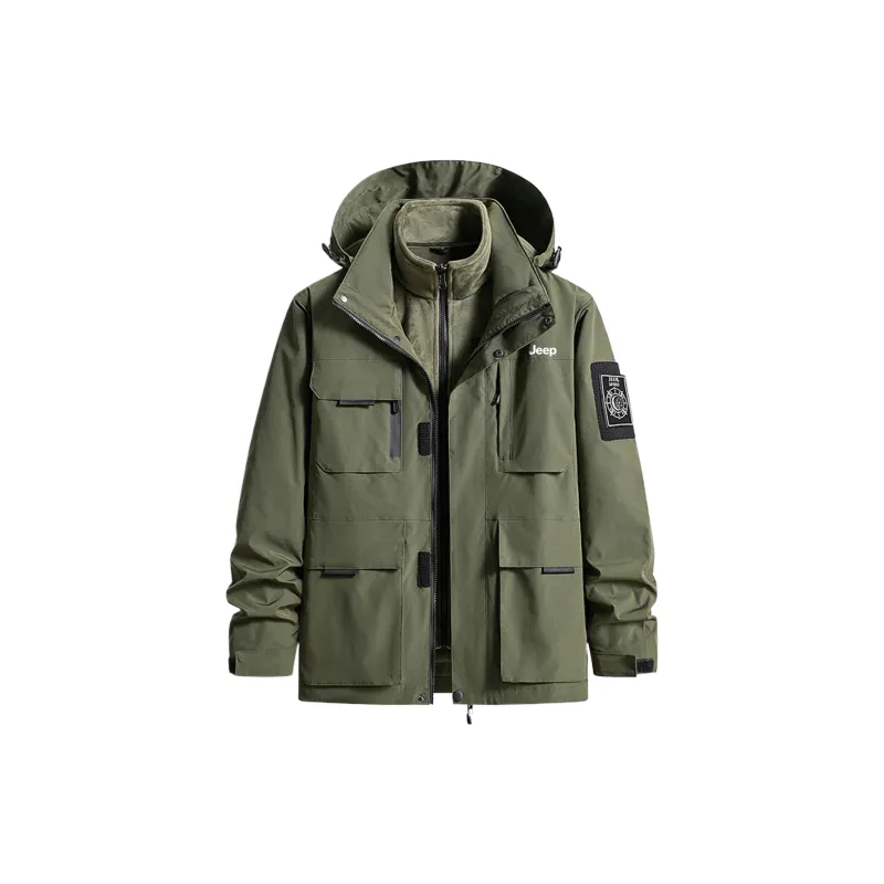 Jeep Wear Resistant Water Resistant Windproof Windbreaker Jacket Unisex-3