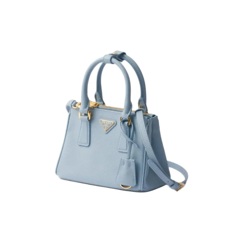 PRADA Galleria Killer Bag Leather Shoulder Bag Crossbody Bag Handbag Mini Women's Light Blue-1