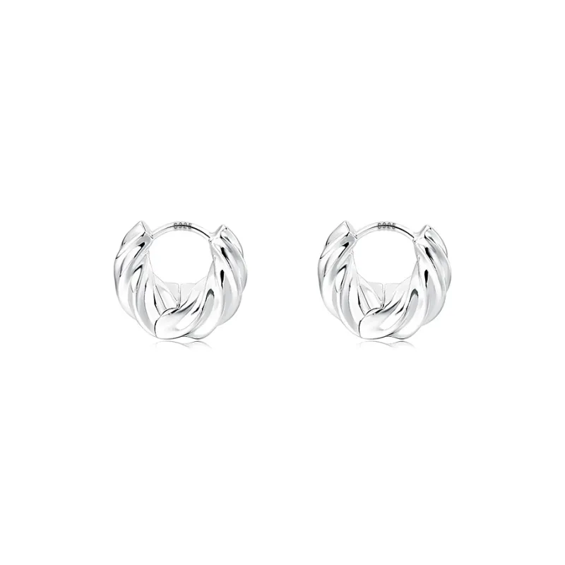 EAR PARTNER 925 Sterling Silver Stud Hoop Earrings Women's-0