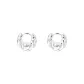 Silver Hoop Earrings 1 Pair Eh-1735.ebA